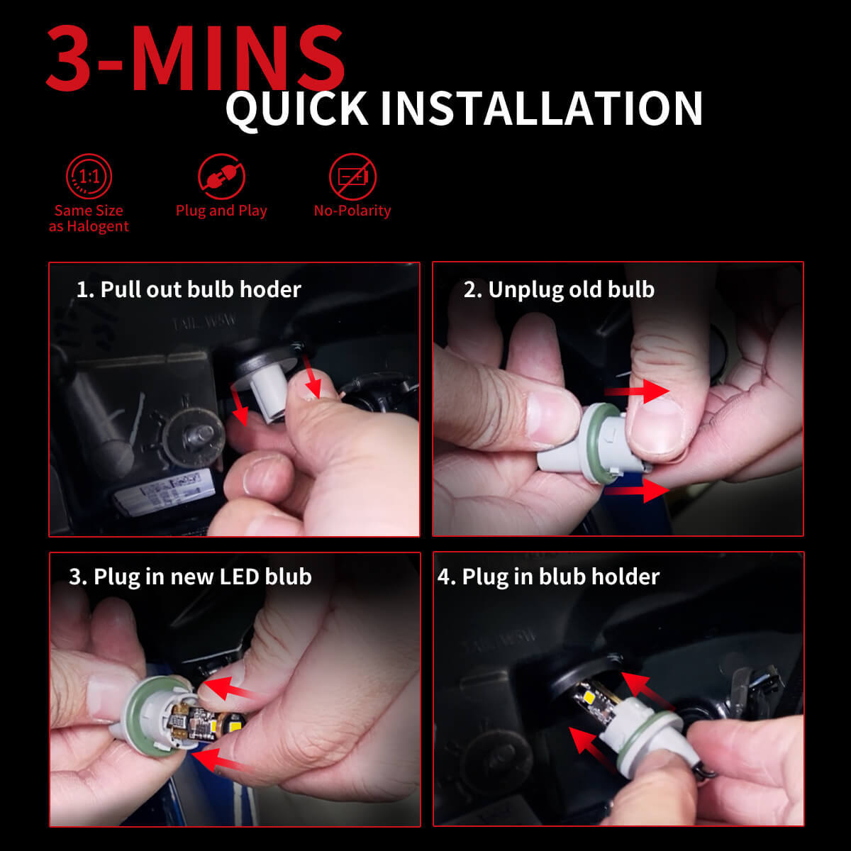 LASFIT T10 LED License Plate Light Bulbs 6000K Super Bright White 168 2825 194