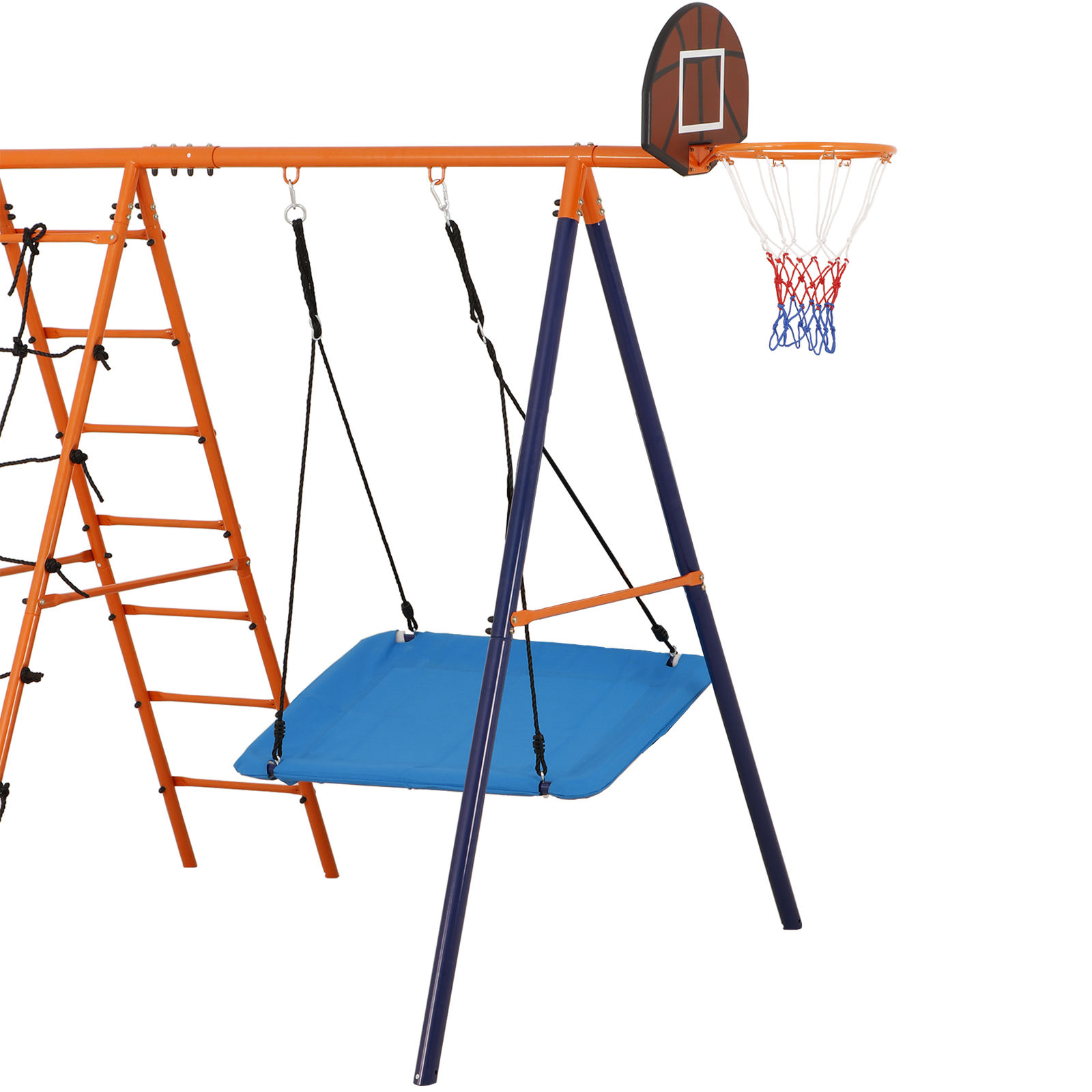 6-in-1 Swing Sets for Backyard Multifunction Metal Playground Swing Set for kids