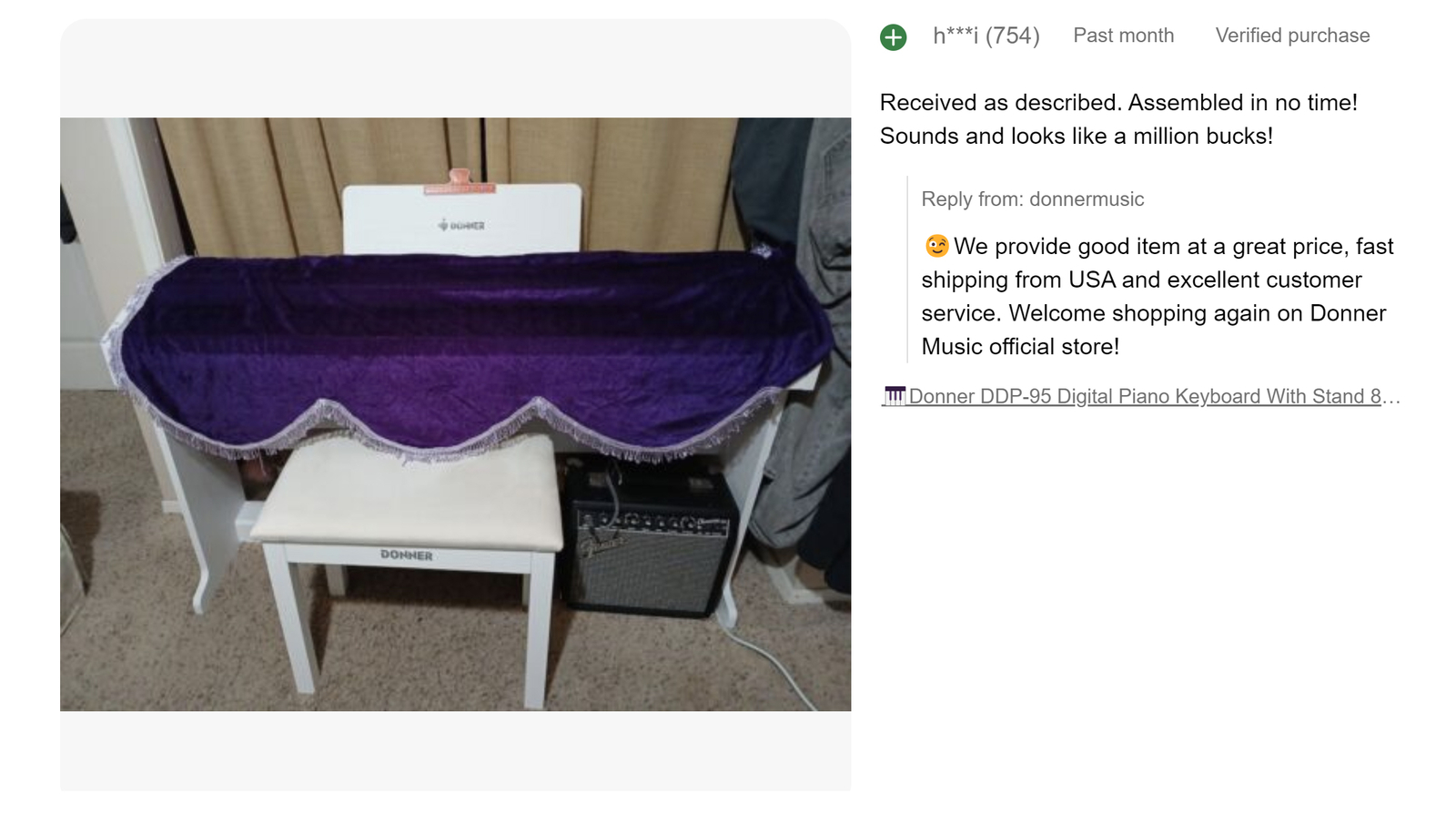 🎹 Donner DDP-95 Digital Piano With Stand Triple Pedal 88 Weighted Key 610 Tones