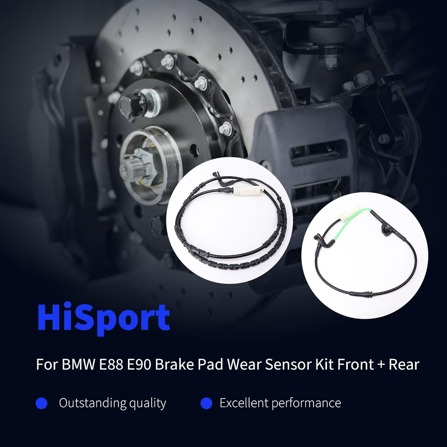 34356789440 34356789445 Front and Rear Brake Pad Wear Sensor Compatible with BMW