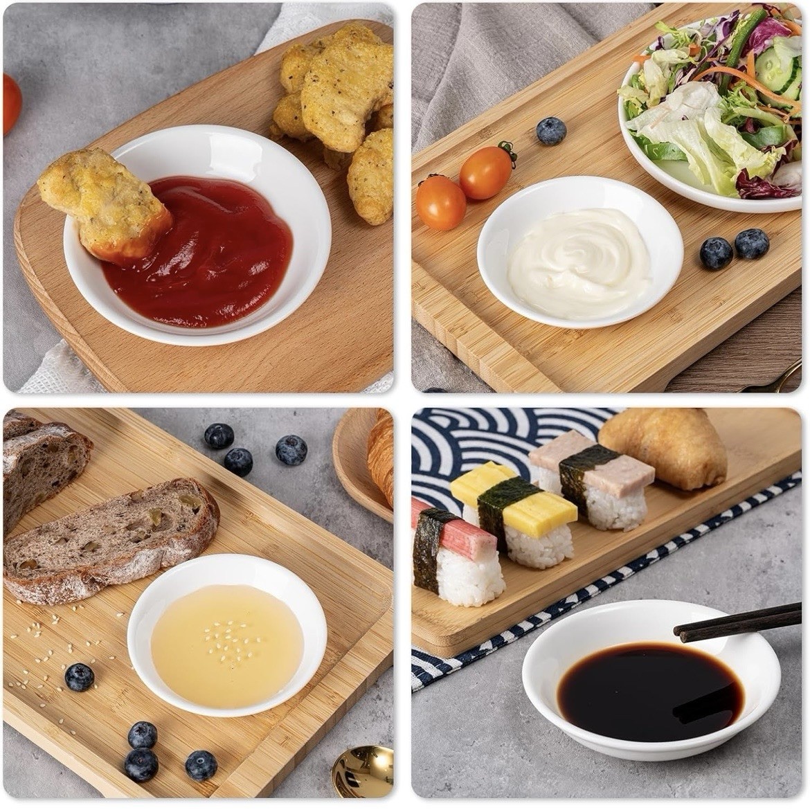 Small dish for sauces dipping soy condiment sauces ring 4” 3 oz