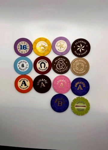 Lot of 14 Misc. Roulette Chips-Clean-Payboy Chips