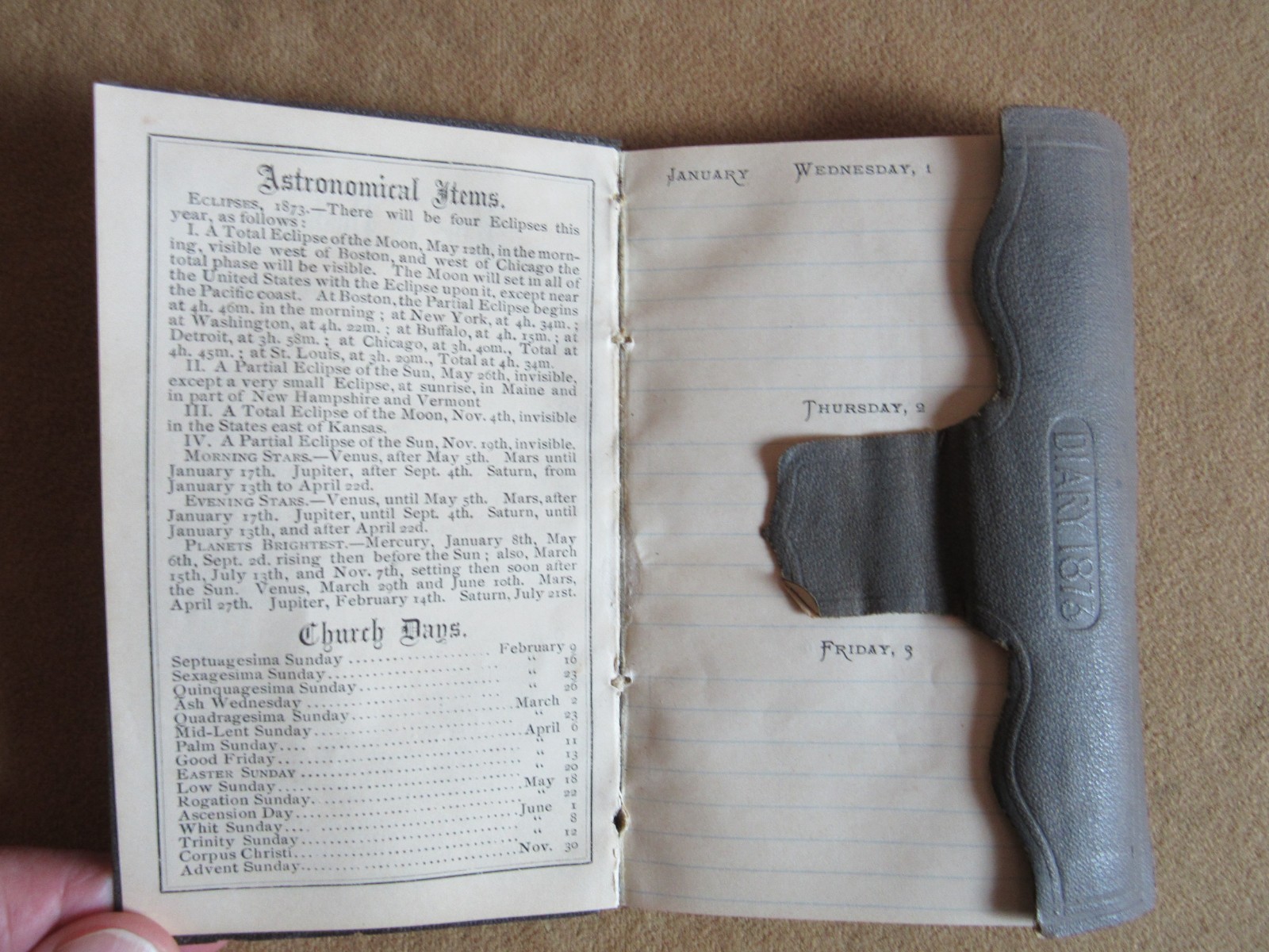 1873 Indian Wars Pocket Diary Notebook Custer Era 1870s