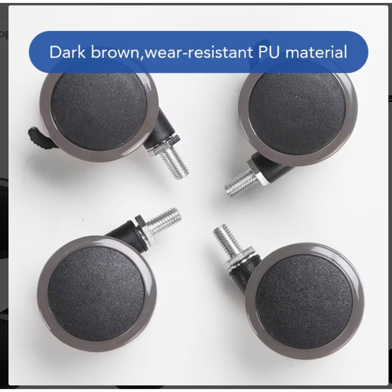 Flexispot Standing Desk Casters W1, Set of 4, Office Desk Wheels - Gray/Black