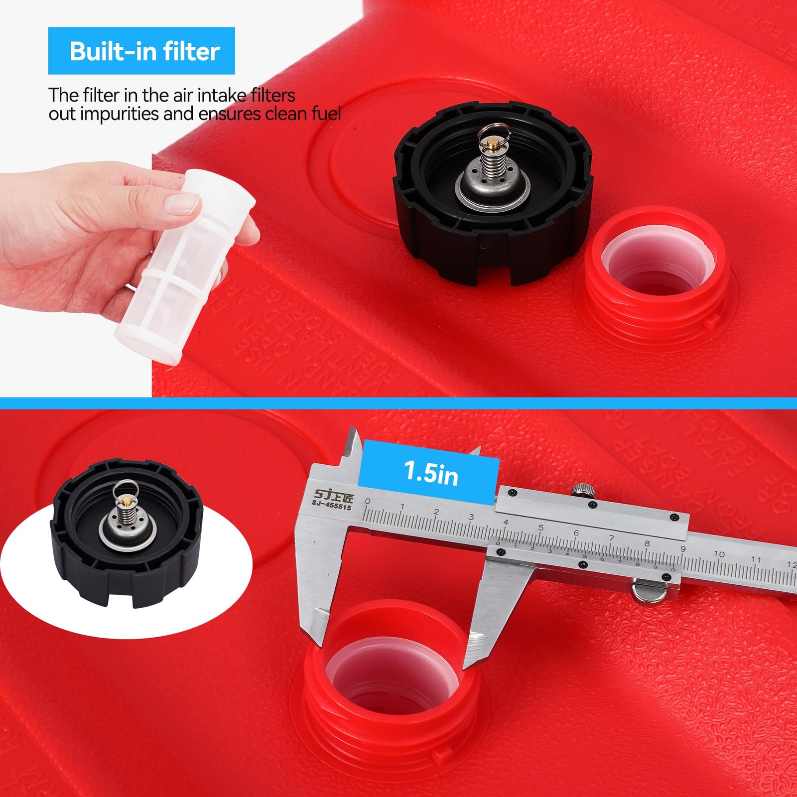 14 Gallon 55L Portable Marine Fuel Tank Outboard Boat Motor Gas Tank with Hose