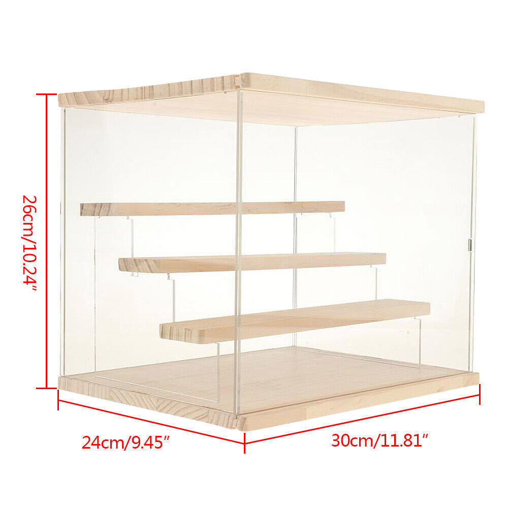 Clear Acrylic Display Case Countertop Box Organizer Stand Dustproof Showcase USA