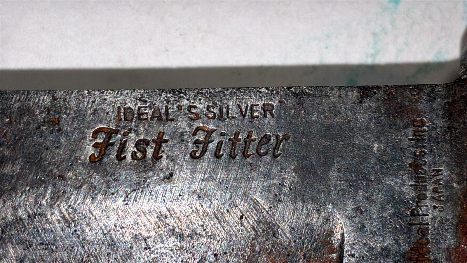Ideal Products Inc. Ideal’s Silver FIST FITTER Fixed Blade Knife Japan 4" Blade