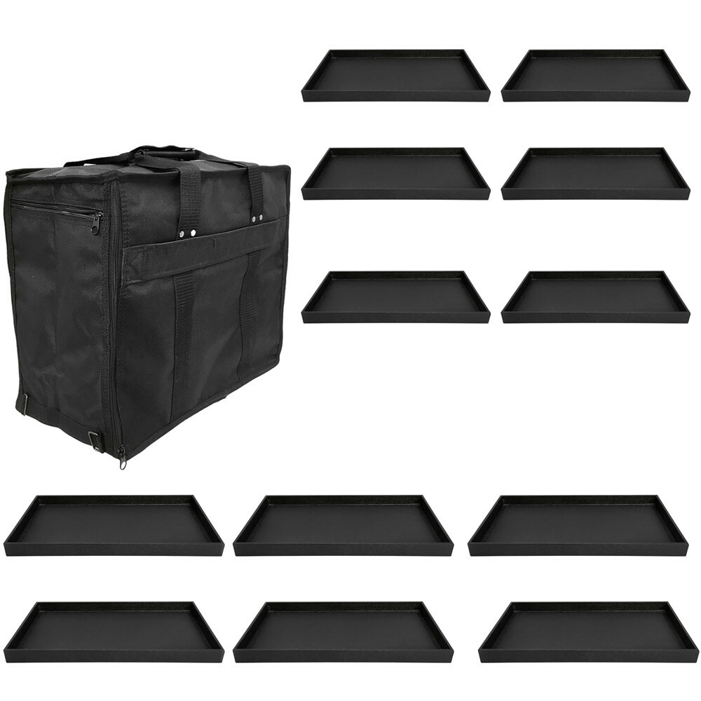 12 Pc 1" Tray in a Jewelry Travel Salesman Sample Display Carrying Case