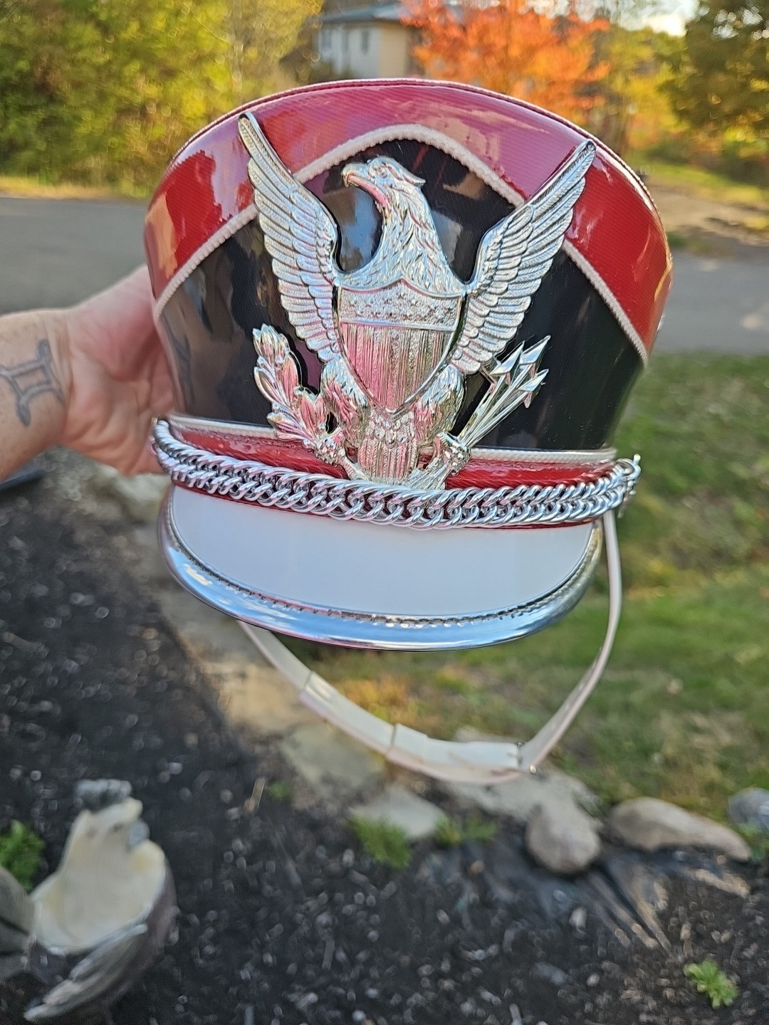 Vintage Fechheimer Bros Company Marching Band Hat Size 7 3/8 Shako Magnum