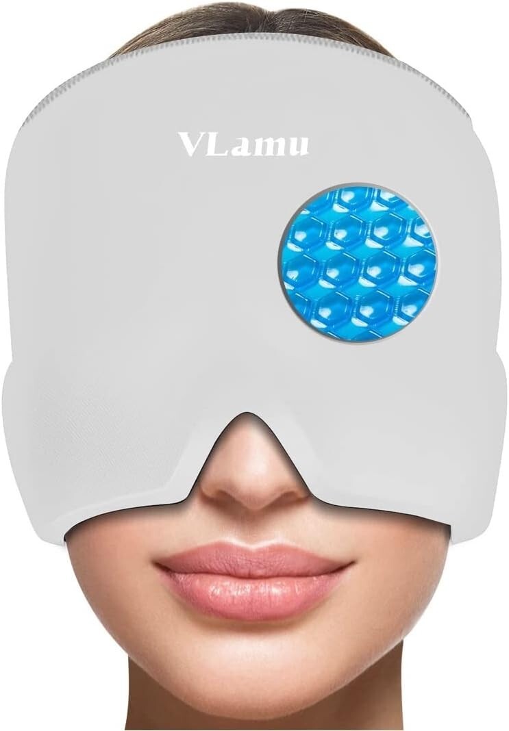 Hat for Migraine Relief Cold and Hot 2 in 1 Migraine Ice Head Wrap Relief Cap