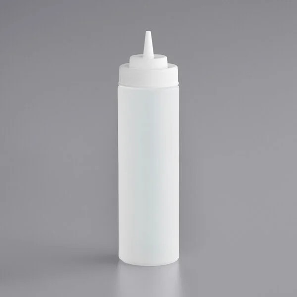 CLEAR WIDE MOUTH SQUEEZE BOTTLES 24 oz. 3 OR 6 PACK ketchup, barbecue, vinegar