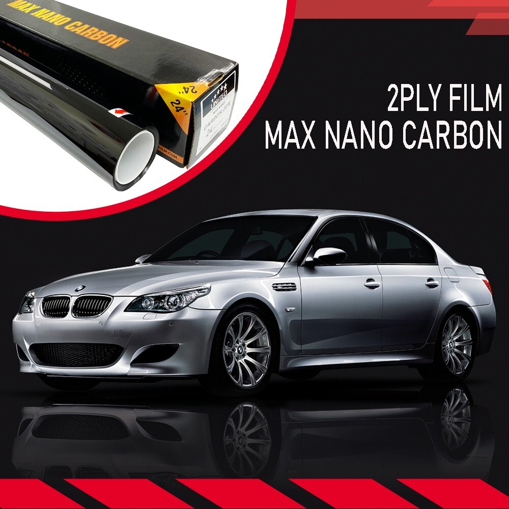 UNITED Window Tint Roll Nano Carbon 2PlyFilm For Car Truck Home Any Size & Shade