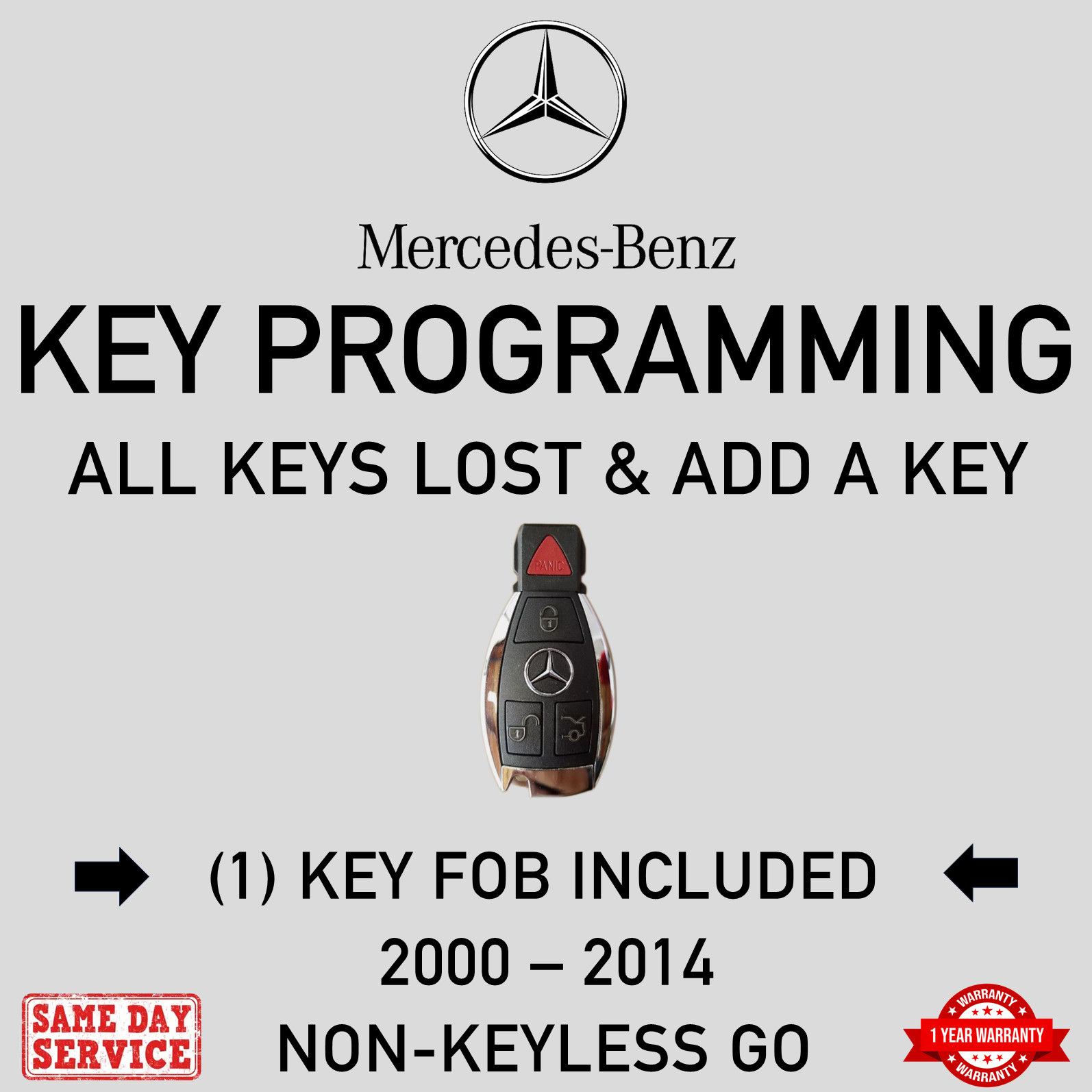 Mercedes-Benz (1) Key + Key Programming | Add Key or All Keys Lost