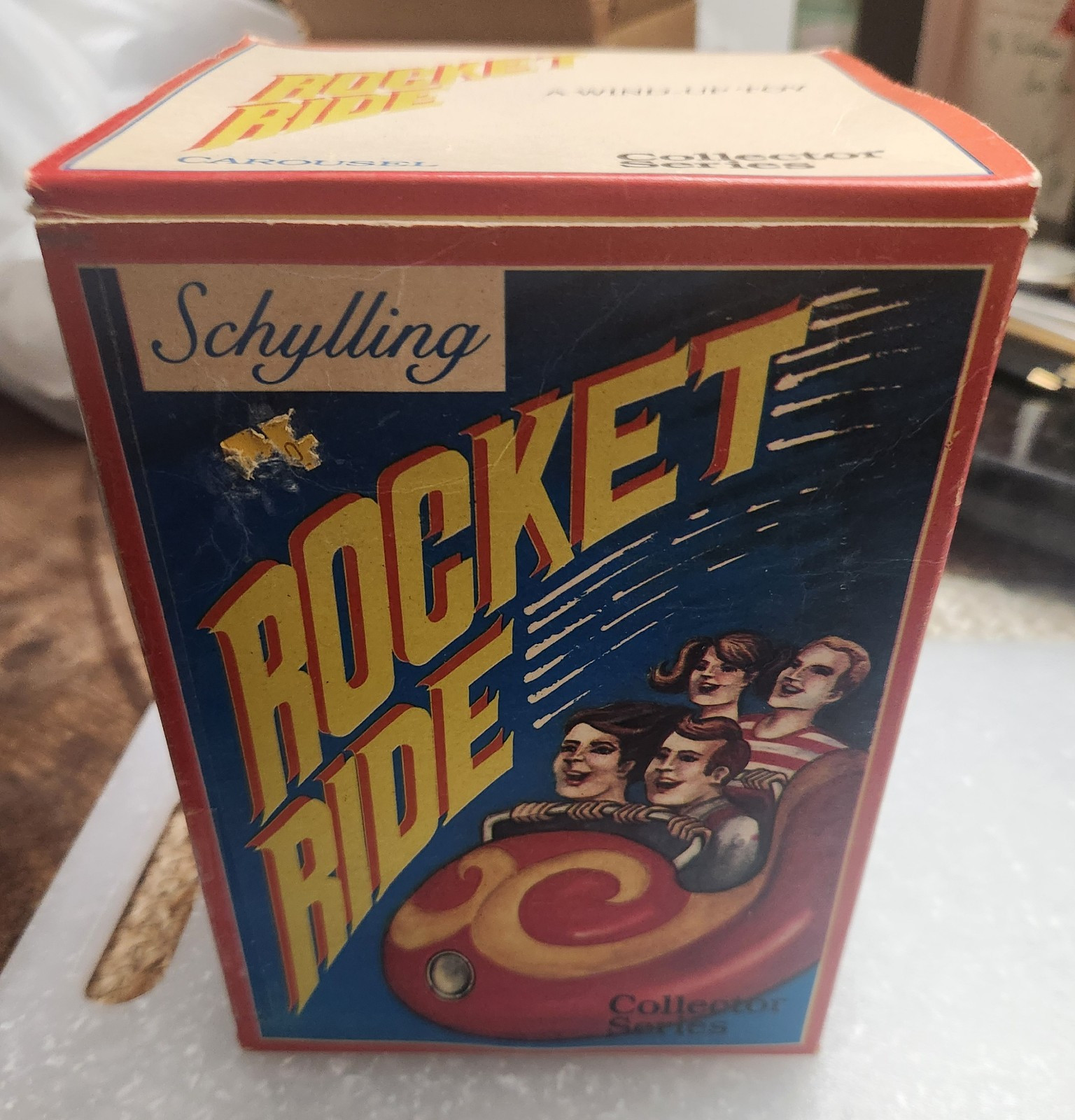 Rocket Ride Carousel •  Schylling 2000 Vintage Tin Toy