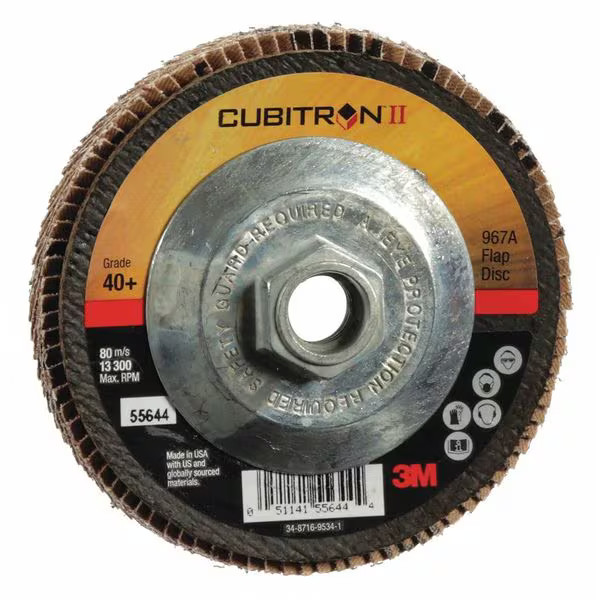 3m Cubitron Flap Disc,Type 29,4-1/2" dia.,40 Grit 7010363306 3m Cubitron