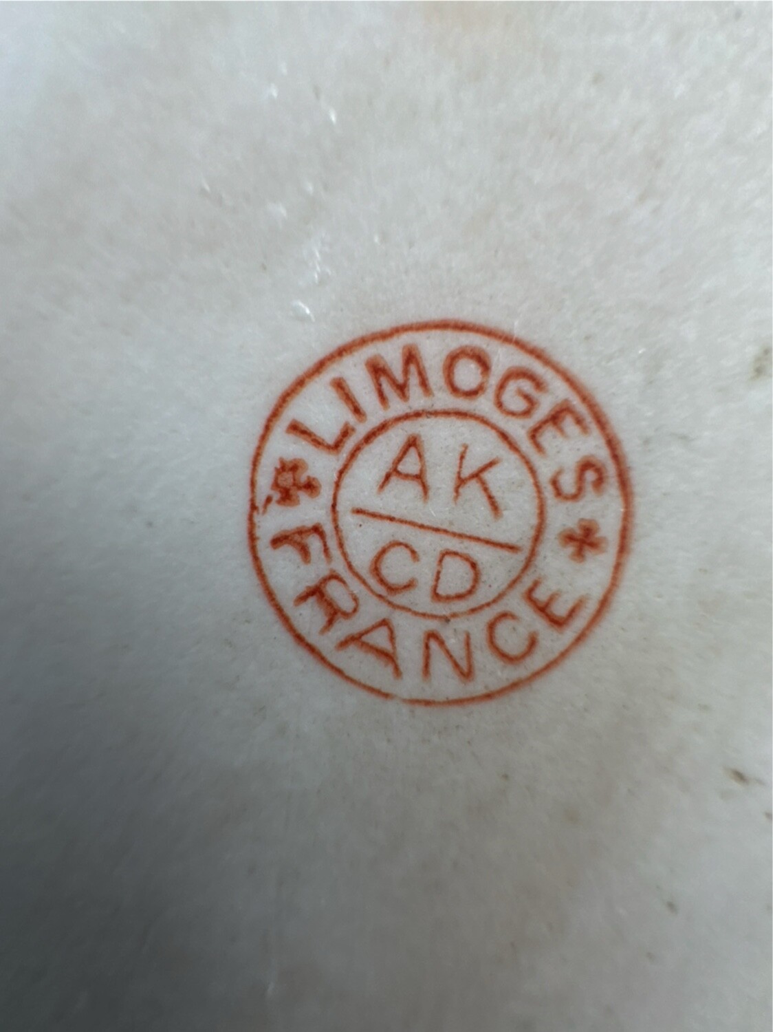 antique c. 1900 AK CD LIMOGES gilt porcelain letter holder desktop accessory