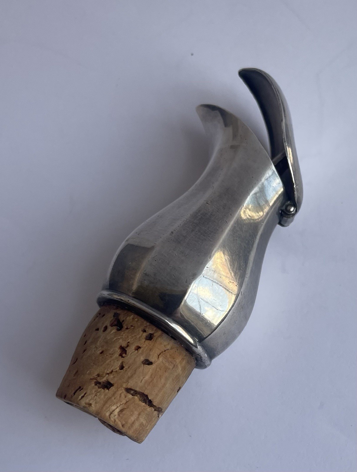 ATQ VTG German Alpacca Hoka Deco Silver Plated Liquor Pourer Counter Balanced