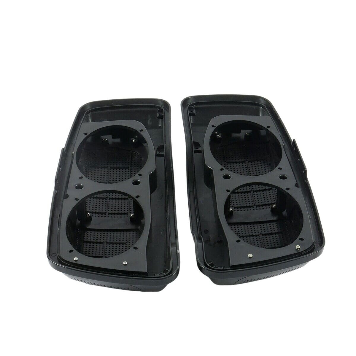 Black Dual 6x9 Saddlebag Speaker Lids for Harley Touring 2014-2024