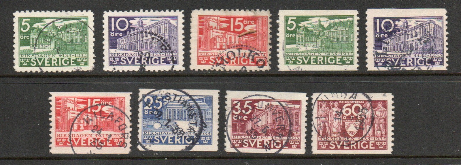 Sweden - Sc# 239 - 247 Used             /              Lot 0324175