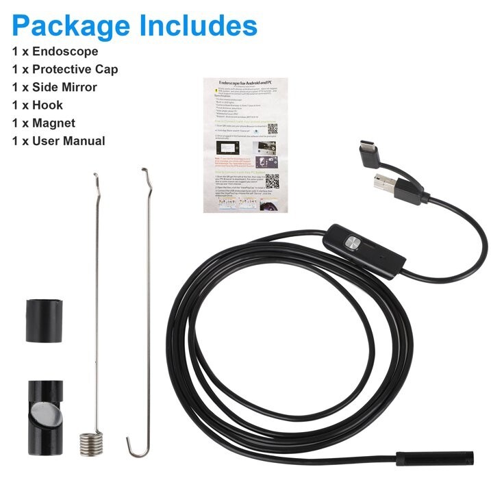 Pipe Inspection Camera Endoscope Video Sewer Drain Cleaner Waterproof Snake USB