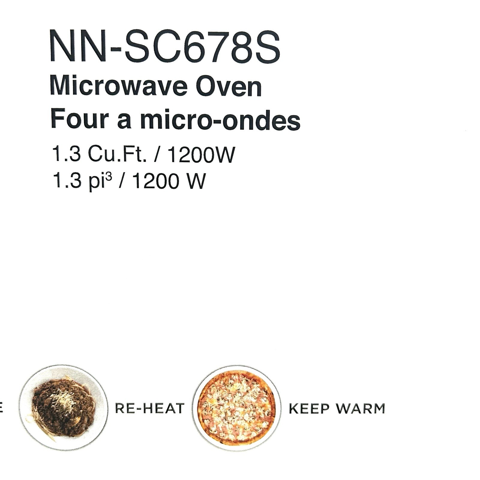 Panasonic 1.3 cu.ft. Countertop Steel Microwave Oven 1200W with Inverter Cooking