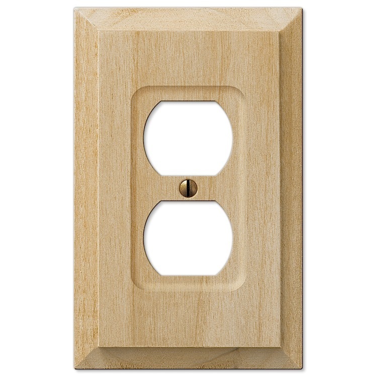 Amerelle Baker Alder Unfinished Wood Switch Plate & Outlet Covers Wallplate
