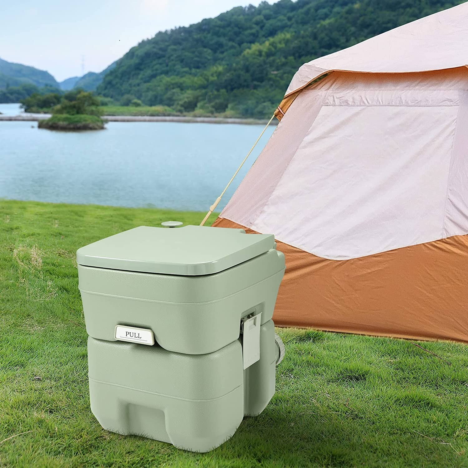Portable Toilet 5 Gallon 20L Flush porta-potty Outdoor Indoor Travel Camping