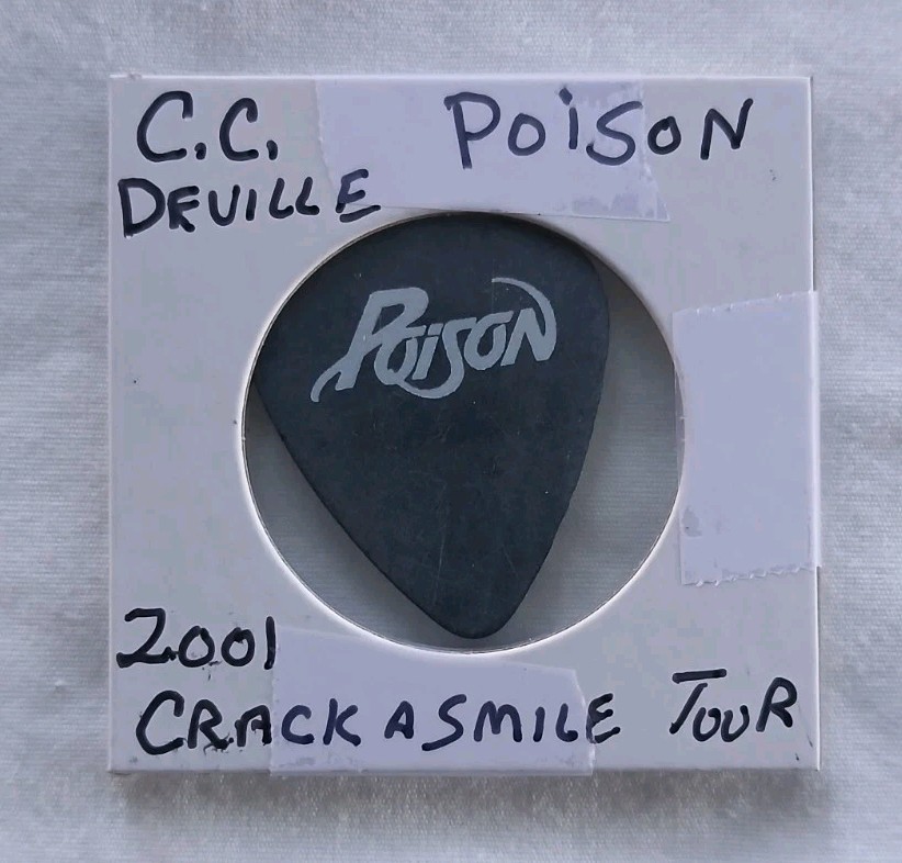 C.C. Deville Tour Issued Guitar Pick Poison 2001 Crack a Smile Tour