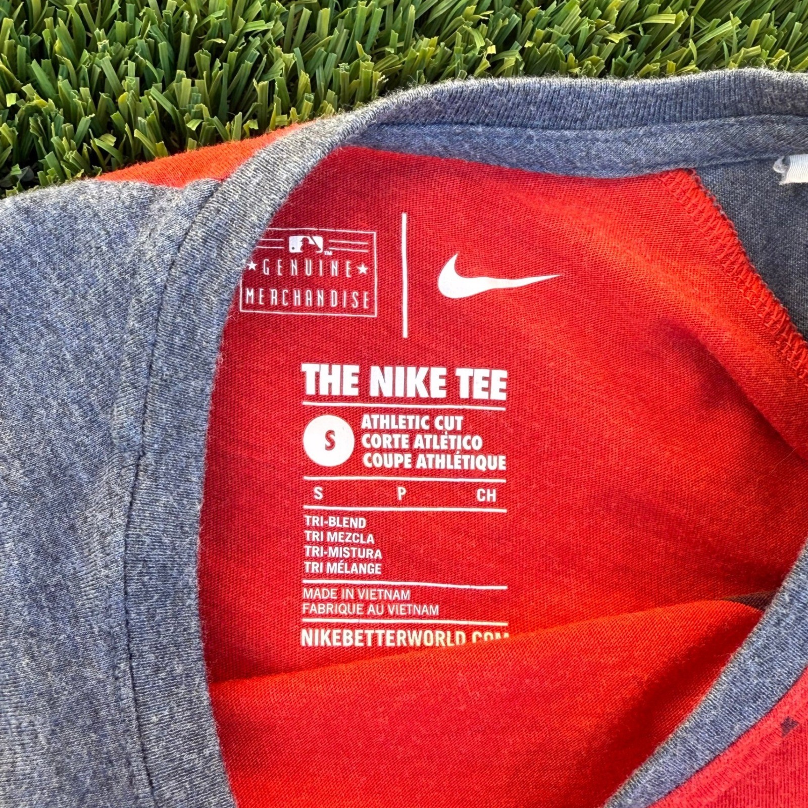 Nike Atlanta Braves tri-blend raglan 3/4-sleeve T-shirt