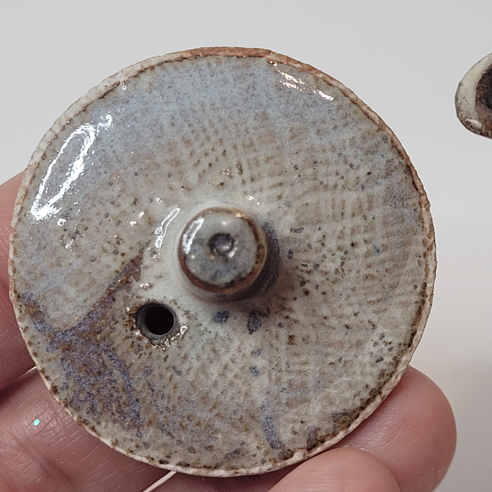 Asian Style Ceramic Saki/Sauce Server/Decor Flower Design Textured Look 4.5"