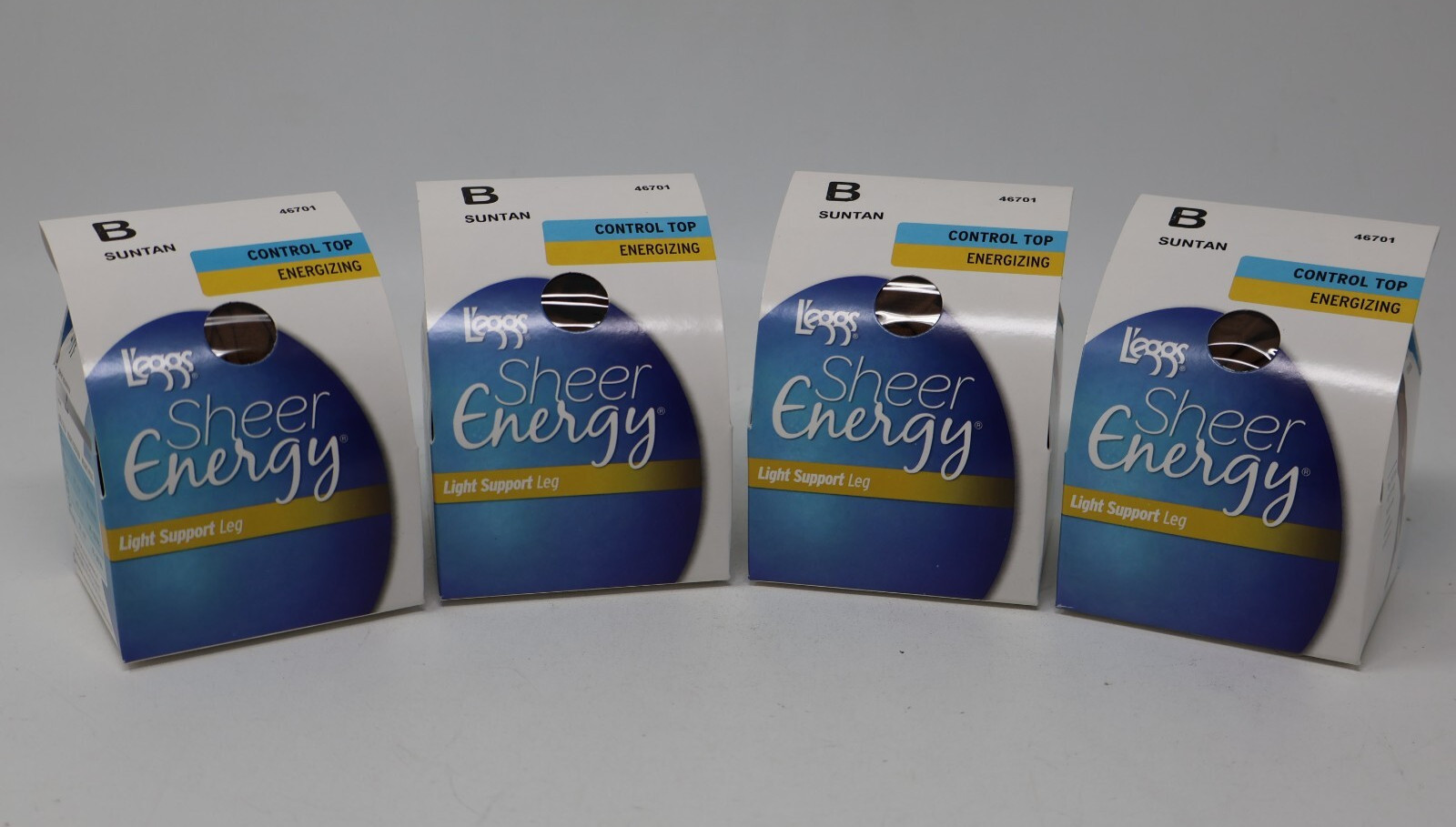 L'eggs Sheer Energy Light Support Leg Control Top Pantyhose Suntan B Lot of 4
