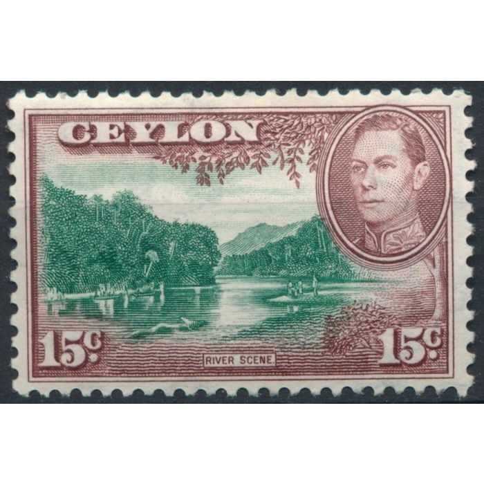 KGVI: 15c - Ceylon 1938 - NM H - SG 390