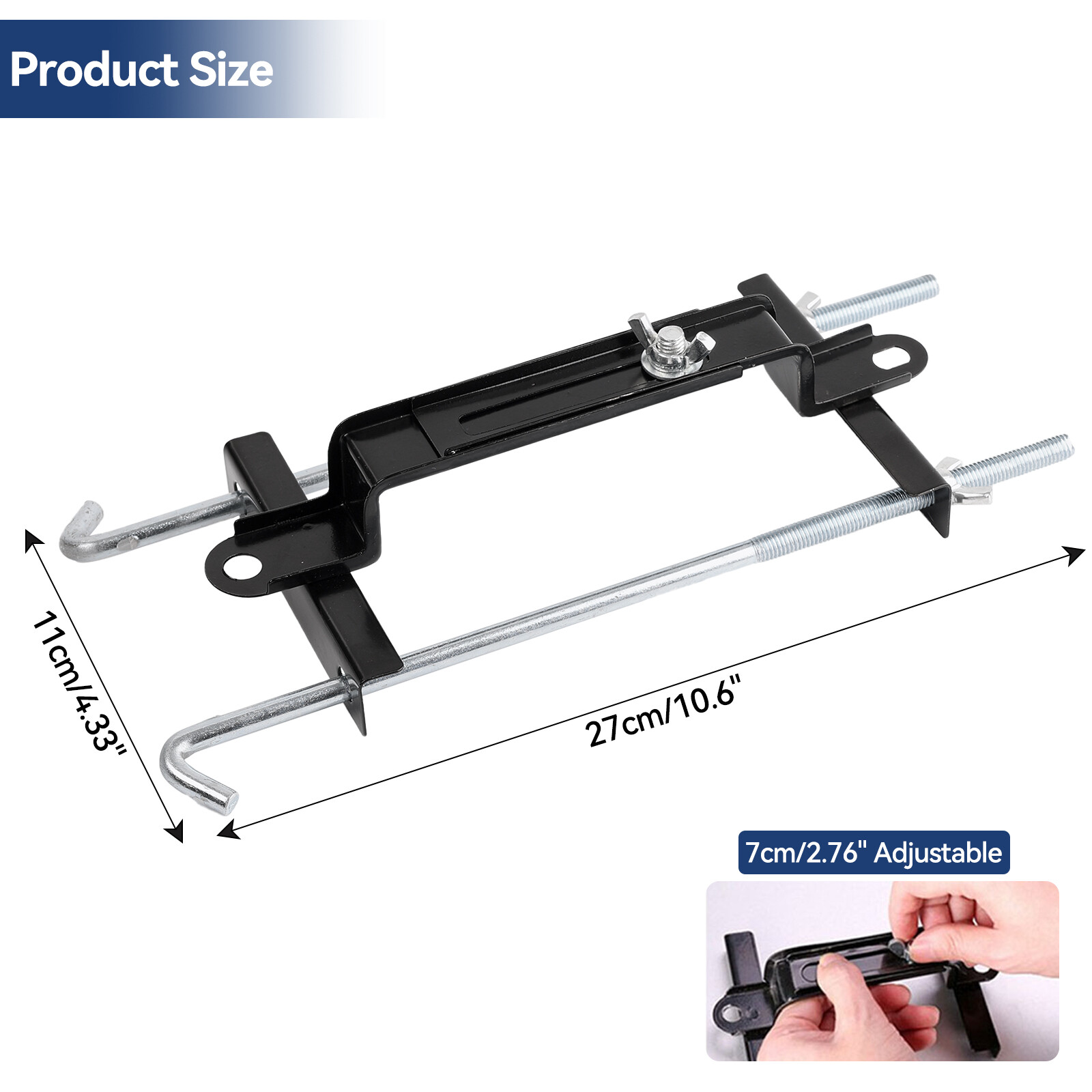 10.6'' 27CM Battery Car Tie Down Bracket With J bolts Hold Down Sets Adjustable.