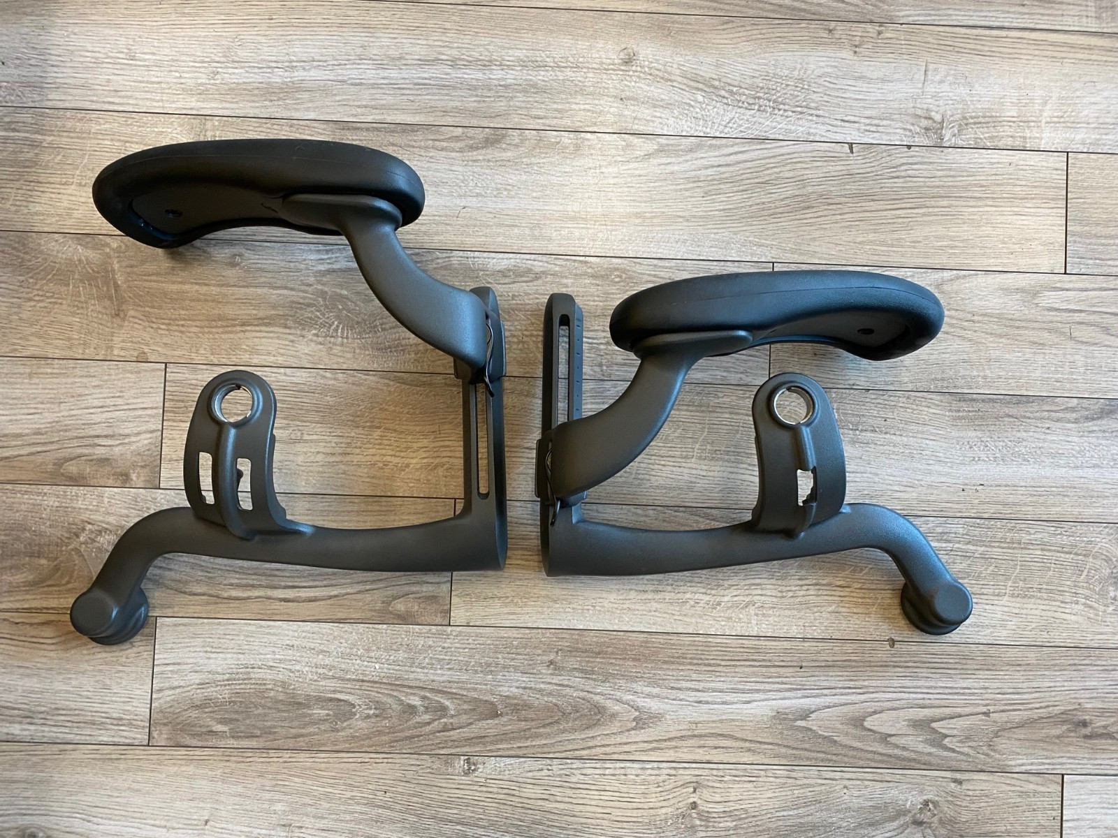 OEM Herman Miller Aeron Chair Swing Arm Left and Right Set Armrest Pads included