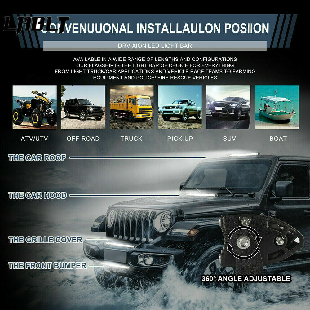 NEW 10'' Slim LED Light Bar Spot Flood Combo Work Offroad SUV Driving ATV UTV