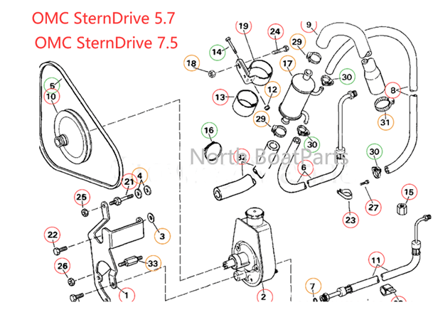 Volvo Penta 3850491 Power Steering Pump OMC 5.0 5.7 7.4 8.2 L 305 350 454 502