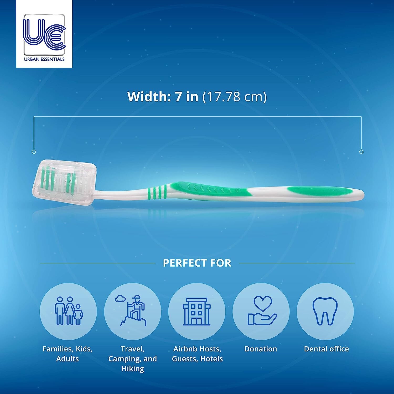 100 Bulk Wholesale Toothbrush Individually Wrapped Classic Medium Soft With Cap