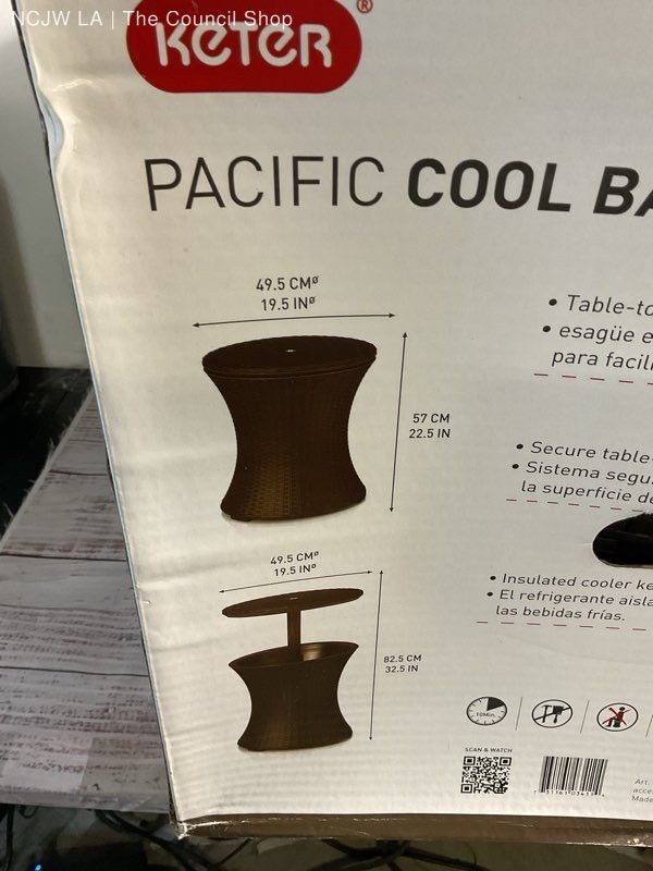New Open Box Keter Pacific Cool Bar Outdoor Patio Furniture & Hot Tub Side Table