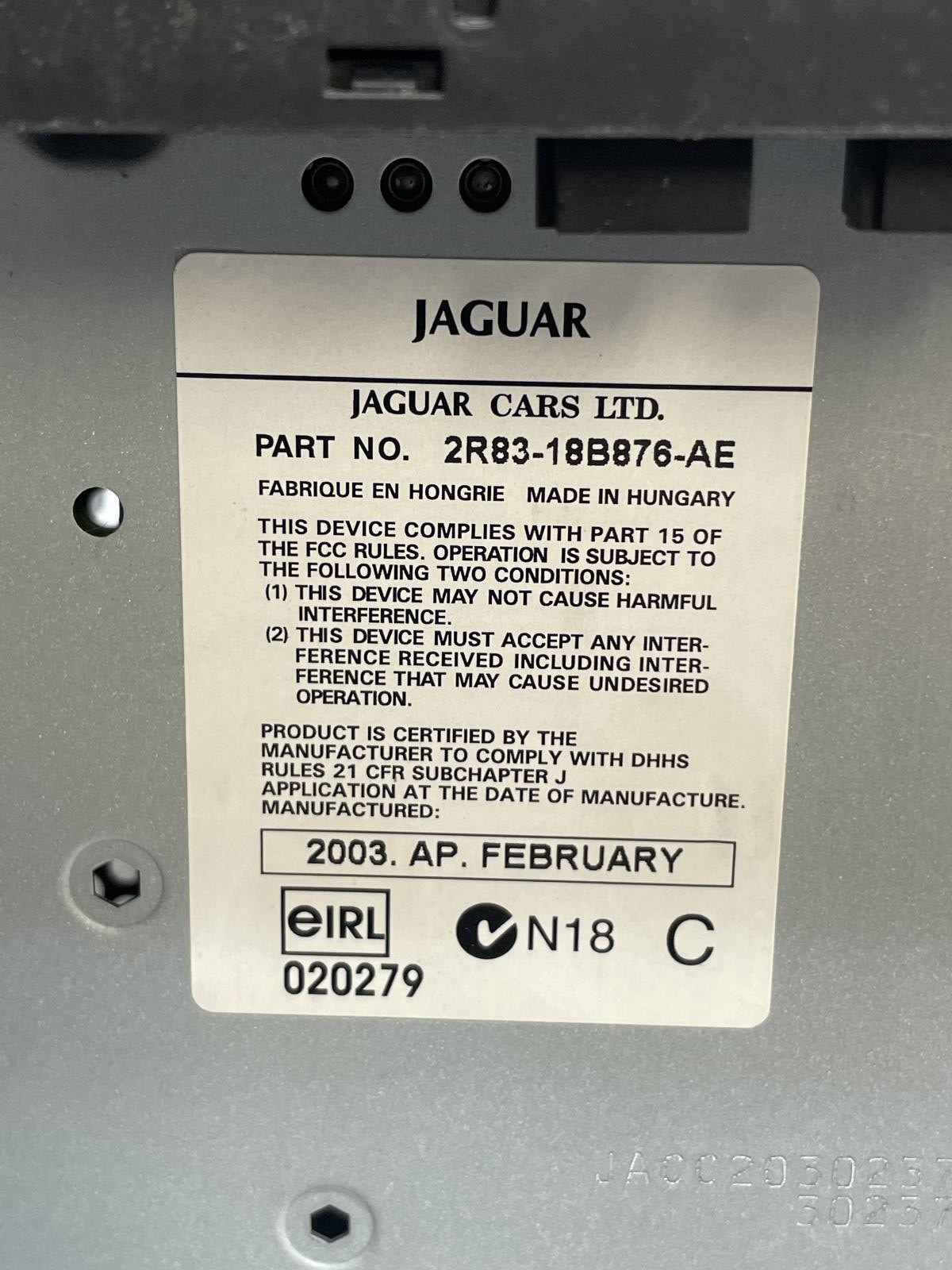 2003 JAGUAR S TYPE Radio Receiver from VIN M45255 (AM-FM-stereo) CD player OEM