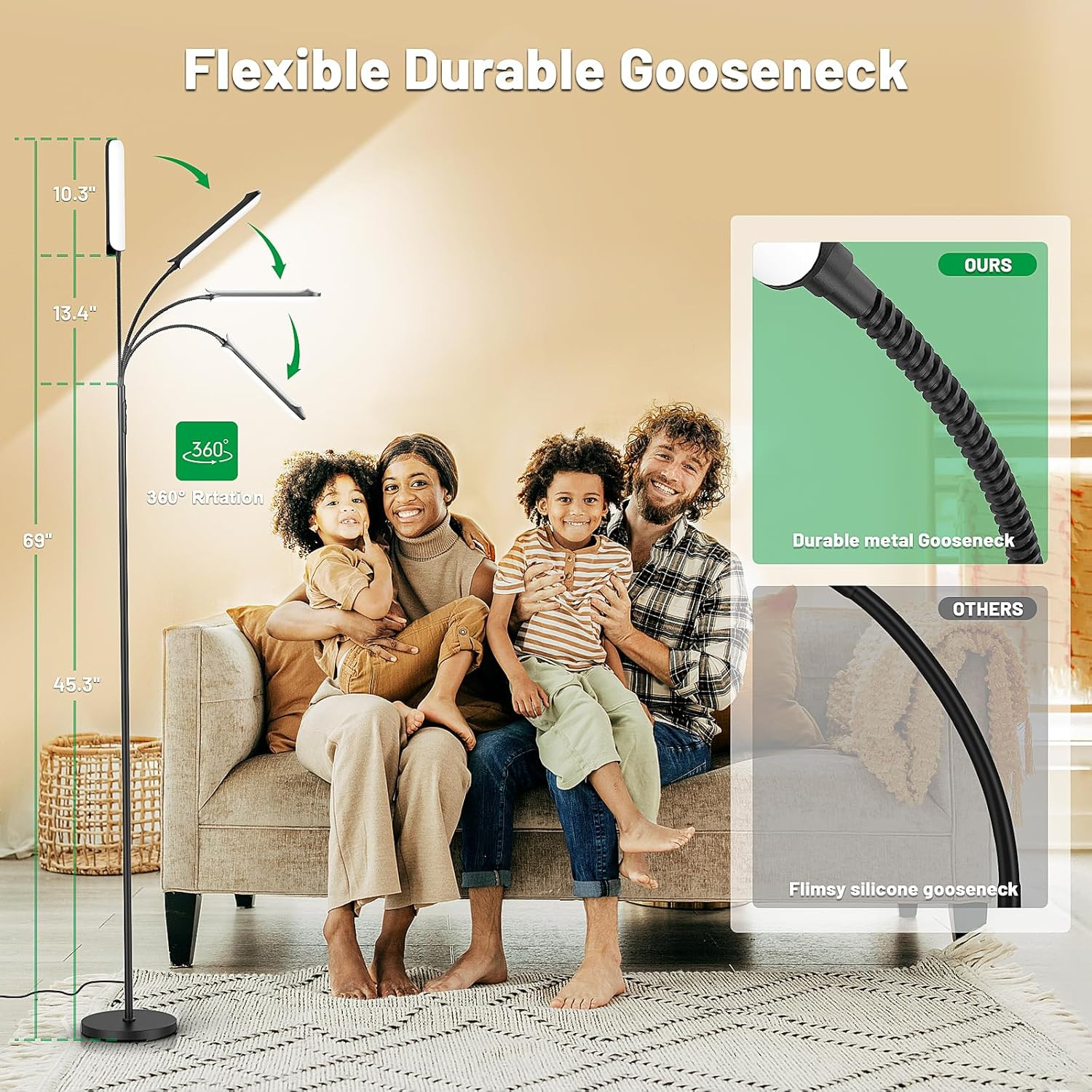 Dimmable LED Floor Lamp, Super Bright Reading Lamps Floor Standing Lamp with Rem