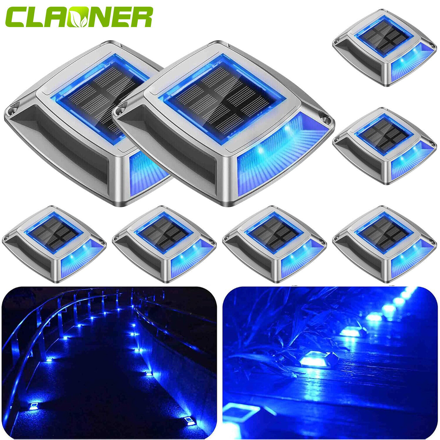 LED Solar Deck Lights Outdoor Garden Driveway Pathway Stair Step Dock Fence Lamp