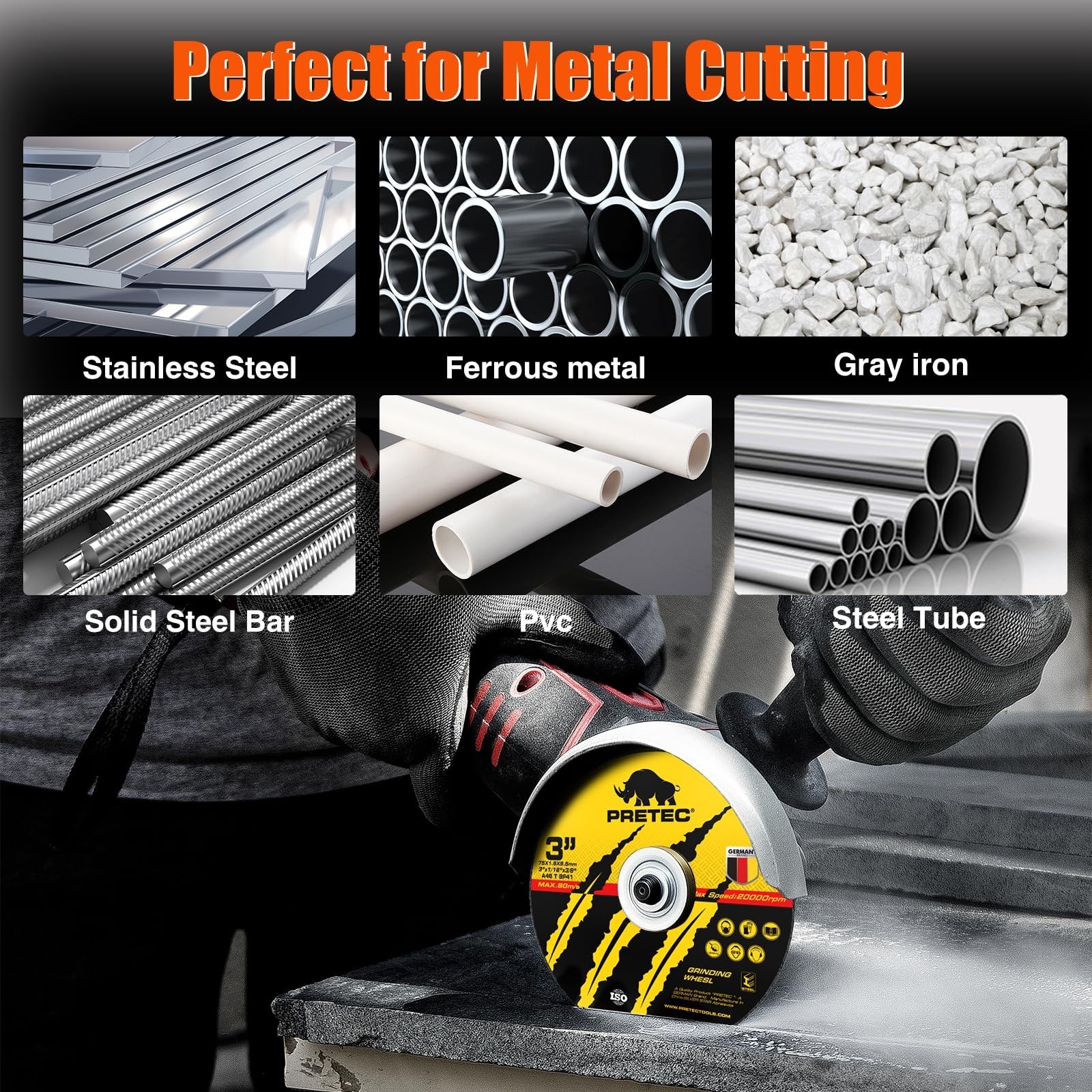 3 Inch Cut Off Wheels 27PCS for Die Grinder 1/4" Mandrel, Metal&Stainless Steel