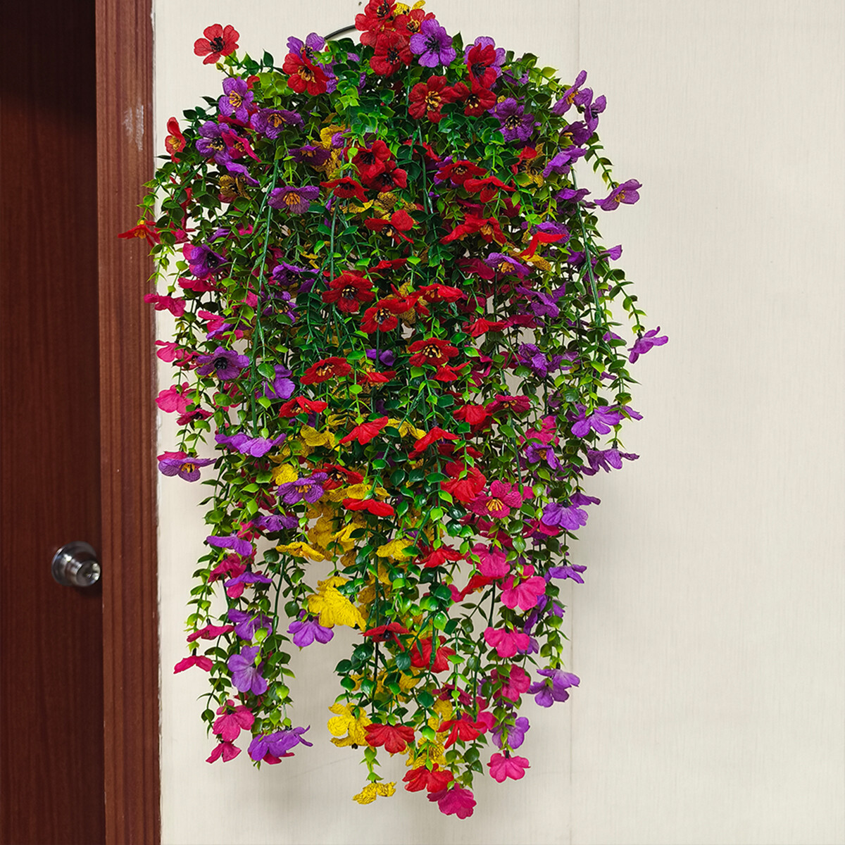 4PCS Artificial Violet Vines UV Resistant Hanging Flowers Plant In/Outdoor Decor