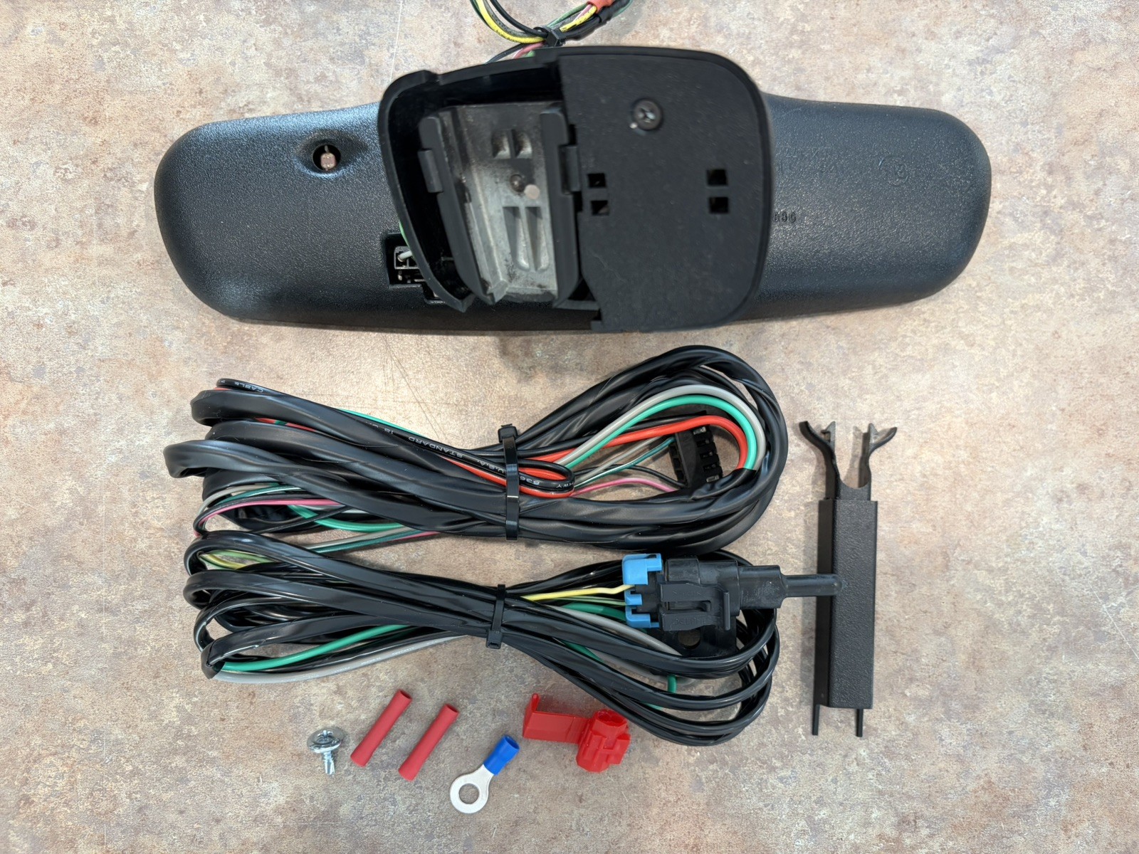 Gentex 177 Auto Dimming Mirror Kit w/ Compass Temp Red Display Wiring & Cover