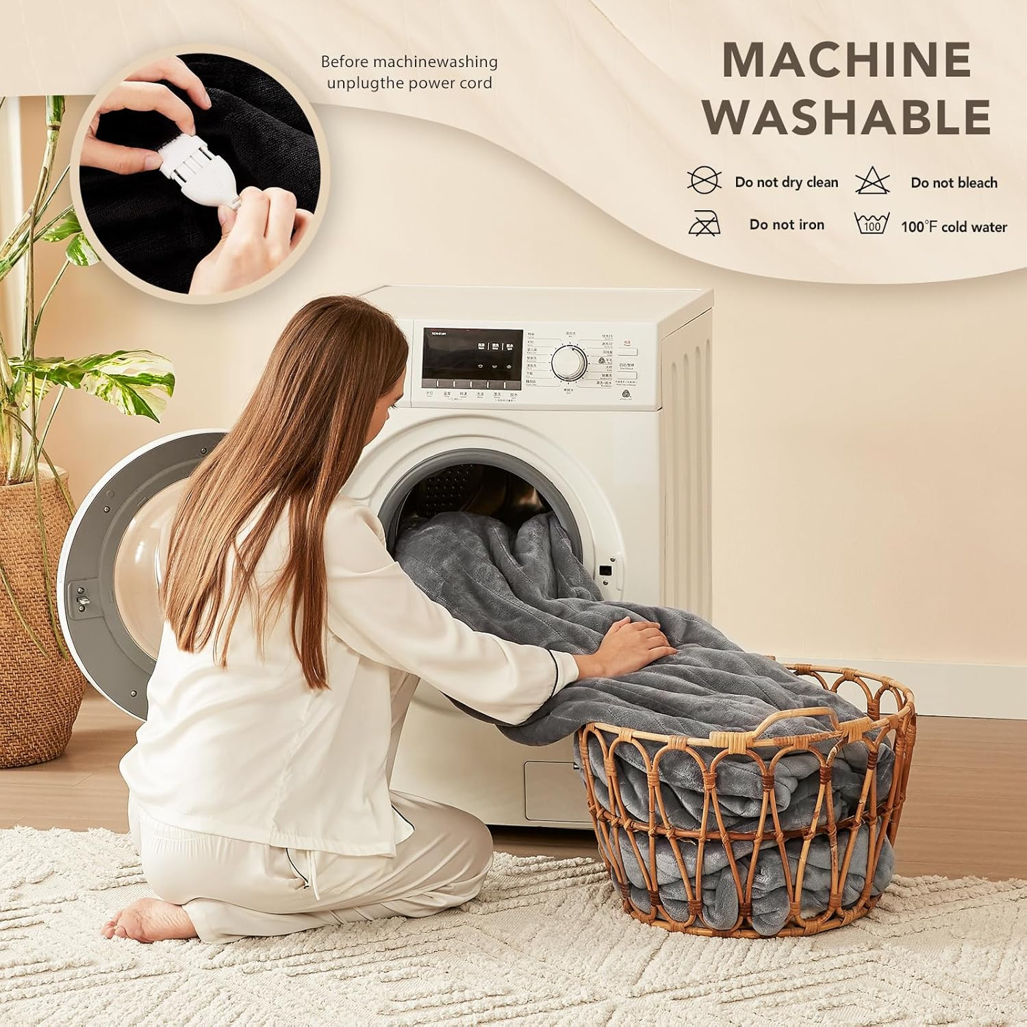 Electric Heated Blanket Twin - 62"X84" Heating Bed Blankets Throw with 10 Heatin