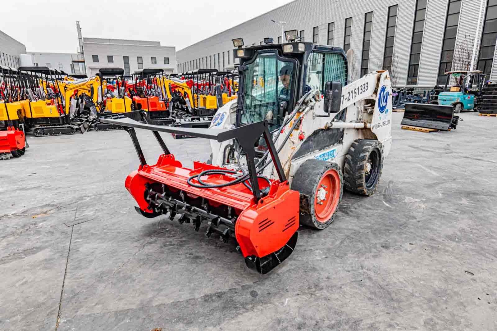 60in Raytree Skid Steer Drum Mulcher Forestry Mulcher Tree Bush Land Clearing