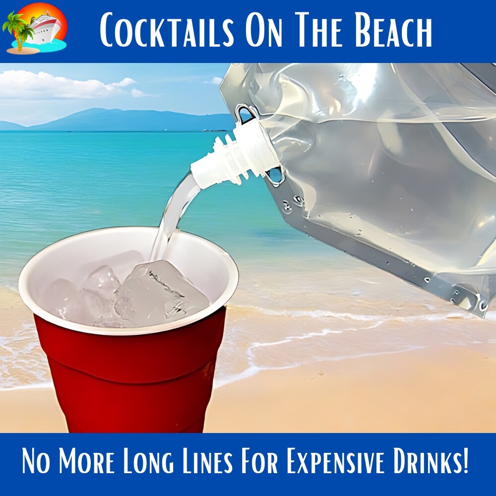 Cruise Plastic Flask Kit Runners Rum Alcohol Liquor Smuggle Booze Bags Travel