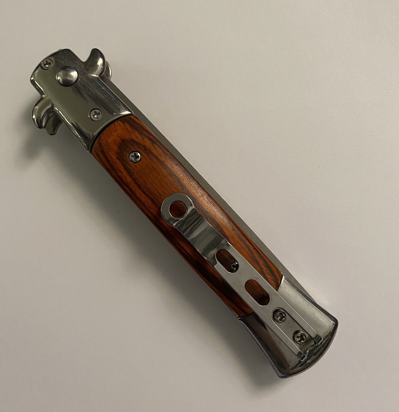 Wood SWITCHBLADE COMB Italian Stiletto Style Knife Automatic Switch Blade Toy!!