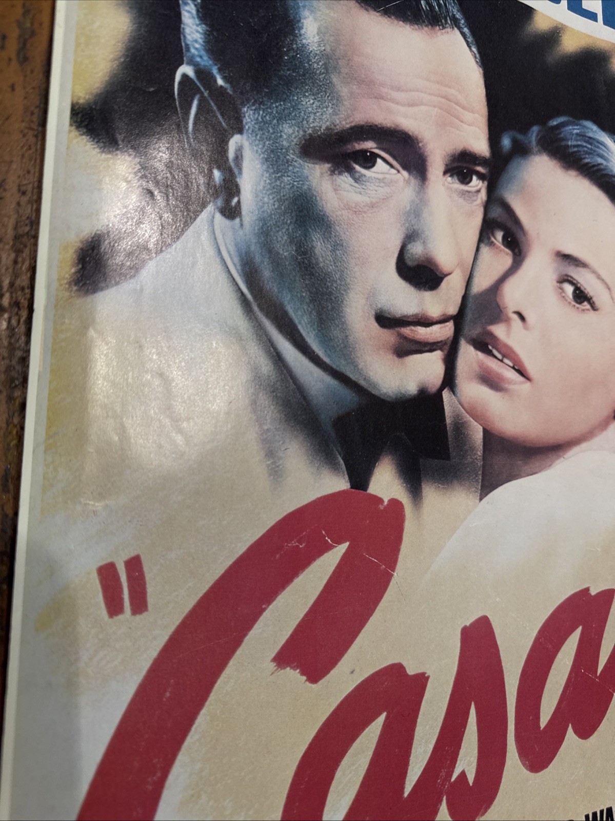 Vintage Casablanca Movie Poster 23 x 18 3/8 Inches