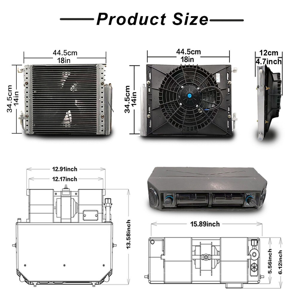 Universal Underdash Electric Air Conditioning DC 12V Cool&Heat A/C Kit Auto Car